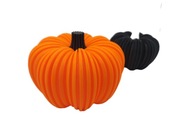 Dynia ozdobna, ryfle, lamel, lamelowane, marmurkowy, pomarańczowy, czarny