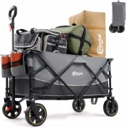 Składany Wózek Kempingowy 200L / 120KG z Hamulcami Plażowy Ogrodowy XXL