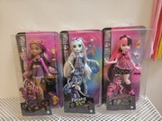 Lalki zestaw Monster High trzy lalki Draculaura Clawdeen Wolf Frankie Stein