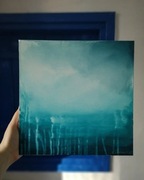 Obraz ręcznie malowany na płótnie 29x29 cm - abstrakcyjny pejzaż