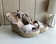 Wysokie buty sandały Amisu New Yorker 39 różowe koturn na koturnie wedge