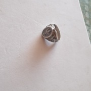 SREBRNY MĘSKI SYGNET BÓG HONOR OJCZYZNA STARY