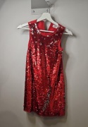 Czerwona sukienka z cekinami H&M