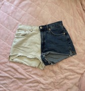 Dwukolorowe szorty jeansowe, wysoki stan Pull&Bear 38