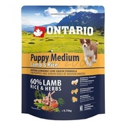 Ontario Puppy Medium karma sucha dla szczeniaków z jagnięciną 750g