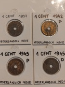 zestaw monet INDIE HOLENDERSKIE 4x 1 cent piękne stany