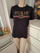 ZUKIE London Klasyczny czarny t-shirt unisex czarna koszulka Bootleg S