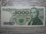 BANKNOT PRL 5000 ZŁOTYCH 1988 ROK SERIA EA FRYDERYK CHOPIN