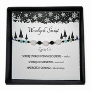 BRANSOLETKA OCHRONNA Z KAMIENIAMI ONYKS AMAZONIT PREZENT NA ŚWIĘTA