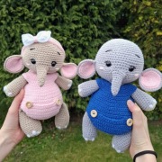 Słonie na szydełku handmade