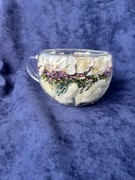 Kubek szklane termiczny z kwiatami 300 ml