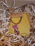 Naszyjnik stylowy zawieszka różowy kot