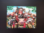 Puzzle dla dzieci z efektem 3D. Z motywem zwierząt gospodarskich. Playtive