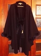 Kurtka ponczo peleryna Czarna jesień - zima