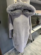 Płaszcz typu alpaka oversize gołębi/szary - stan idealny