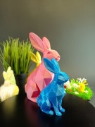 Nowoczesny Zając Wielkanocny 3D – Geometryczna Figurka Dekoracja Mała