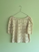Ażurowa kremowa bluzka Atmosphere S koronka