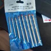 Wiertła do betonu kpl. od 3 do 10 mm