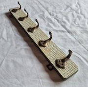 Wieszak prl vintage kuchnia 1960 z PRLu szaro błękitny 