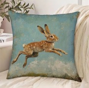Poszewka na poduszkę w stylu vintage / królik / zając / Wielkanoc, 45x45cm