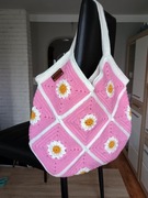 Torba szydełkowa w stokrotki, letnia