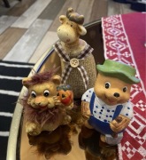 Zestaw figurek ozdobnych glinianych 3 szt.