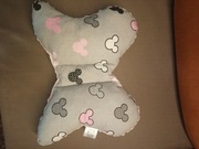 Poduszka do wózka motylek MIKI bawełna róż minky