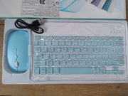 Mini klawiatura i myszka bluetooth kolor niebieski
