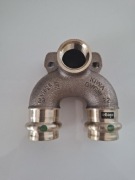Podwójne kolano mosiężne VIEGA  Kiwa Sanpress 22 x1/2"gw x 22