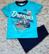 Dreams motocykl piżama chłopięca krótki rękaw krótkie spodenki rozm.116
