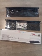 Zestaw 2 Akrylowych Półek Ściennych Czarne 60 cm