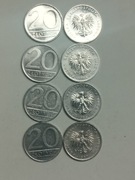 Monety 20zł z lat 1984, 1985, 1986, 1987
