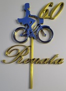 Złoty toper rowerzystka wybór imienia i liczby lat 7mm gruby