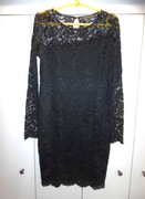 GUESS czarna koronkowa sukienka przed kolano elastyczna L/XL 40/42