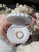 Opal perły pierścionek elastyczny pastelowy z kamieni naturalnych boho