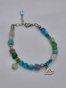 Bransoletka | Niebiesko-zielona z rybką