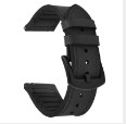 Pasek skórzany silikon do zegarka 22mm czarny
