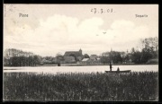 PNIEWY Pinne widok znad jeziora łódka kościoły 1908 