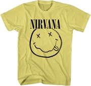 Nirvana Koszulka Inverse Happy Face Unisex Żółta XL Merch