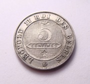 Belgia 5 centimes 1898 DES RZADSZA! PIĘKNA!