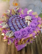 Bukiet ze słodyczami Milka Miś Kwiaty mydlane Prezent Brelok 