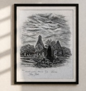 Rysunek A3 ORYGINAŁ „Widmo” – sztuka, gothic, słowiańskie wierzenia,