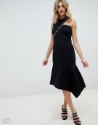 ASOS DESIGN hook midi dress nowa czarna sukienka