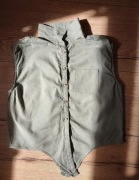 Cienka koszula bez rękawów khaki 