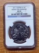 2011 Austria 1.5.Euro Philharmonic NGC MS 68