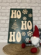 Dekoracja Świąteczna 3D - „Ho Ho Ho” z płatkami śniegu