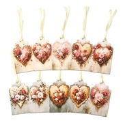 Tagi Etykiety Papierowe Zawieszki Metki Cenówki Serce 10 szt. 9,5x5,7 cm