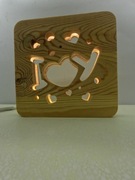 Lampka drewniana LOVE 