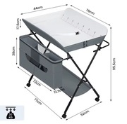 Mobilny przewijak dla niemowląt na kółkach – Składany, z miarką (NOWY)