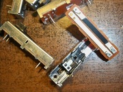 10 x potencjometr suwakowy B100K, 35x8mm, nowe, oderwane wodziki